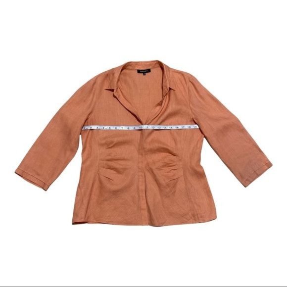 Lafayette 148 New York Linen Blouse Size 12 - Picture 5 of 7